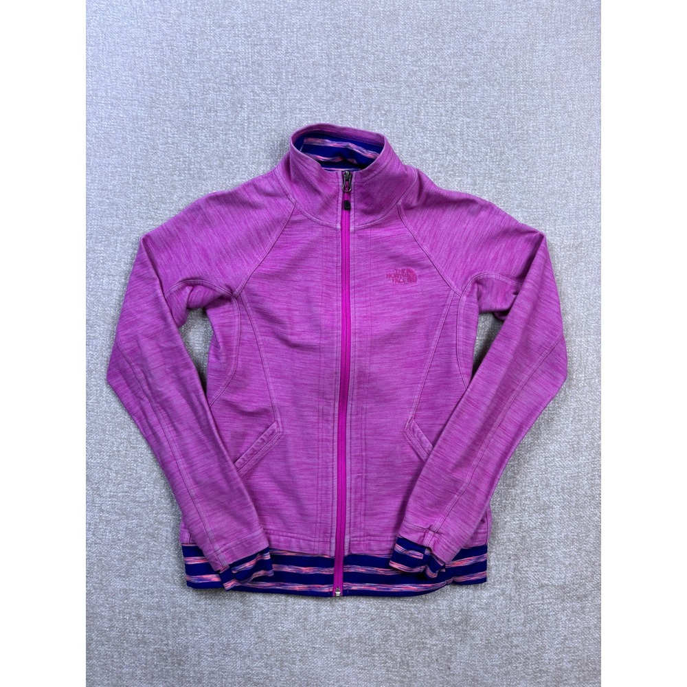 The North Face Womens Pink Heathered Full Zip Performance Jacket Small